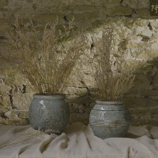 Evora 21cm Ceramic Vase - Sea Blue - Laura James