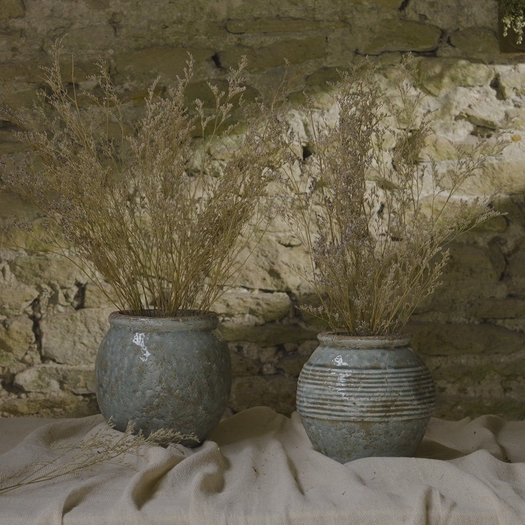 Evora 21cm Ceramic Vase - Sea Blue - Laura James