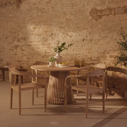 Willow 4 Seater Round Garden Dining Set with Sasha Chairs - Laura James
