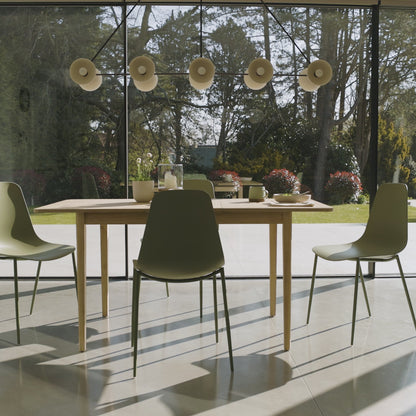 Paul Whitewash Extendable Dining Table Set - 4 Seater - Wren Green Dining Chairs - Laura James
