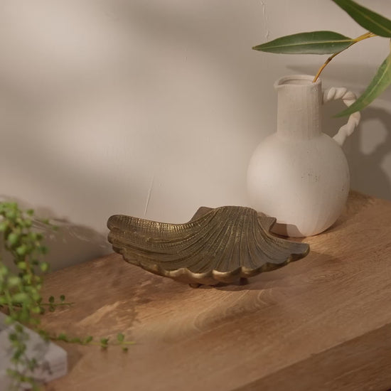 Herne 24cm Metal Shell Dish - Gold - Laura James