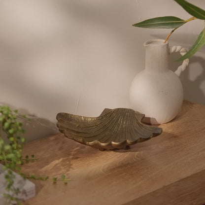 Herne 24cm Metal Shell Dish - Gold - Laura James
