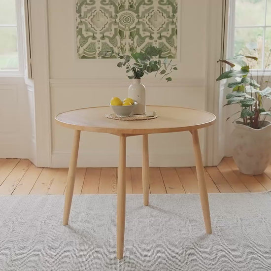 Tilly 100cm Round Dining Table - Whitewash Oak - Laura James