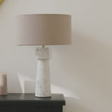 Tiree White Marble Table Lamp Base - 38cm - Laura James