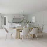 Willow 8 Seater Pale Oak Dining Table Set - Freya Oatmeal Dining Chairs - Laura James