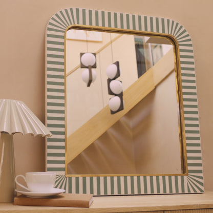 Dartington 80x70cm Arch Wall Mirror - Olive Green - Laura James 