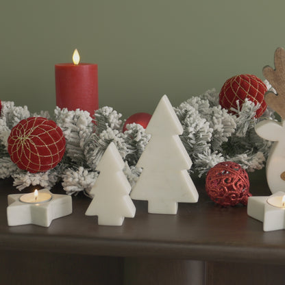 Tiree 15cm Tree Ornament - White Marble - Laura James 