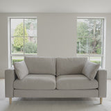 Emily 3 Seater Sofa - Soft Beige with Pale Oak Legs - Laura James
