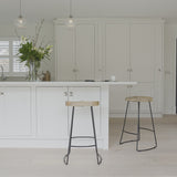 Aiden Natural Mango Wood Backless Bar Stool - Set of 2