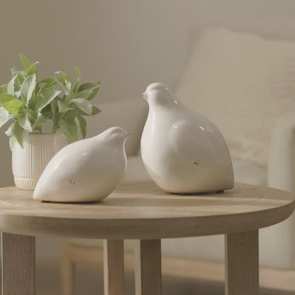 Cali Ceramic Bird Ornaments - Off White - Laura James 