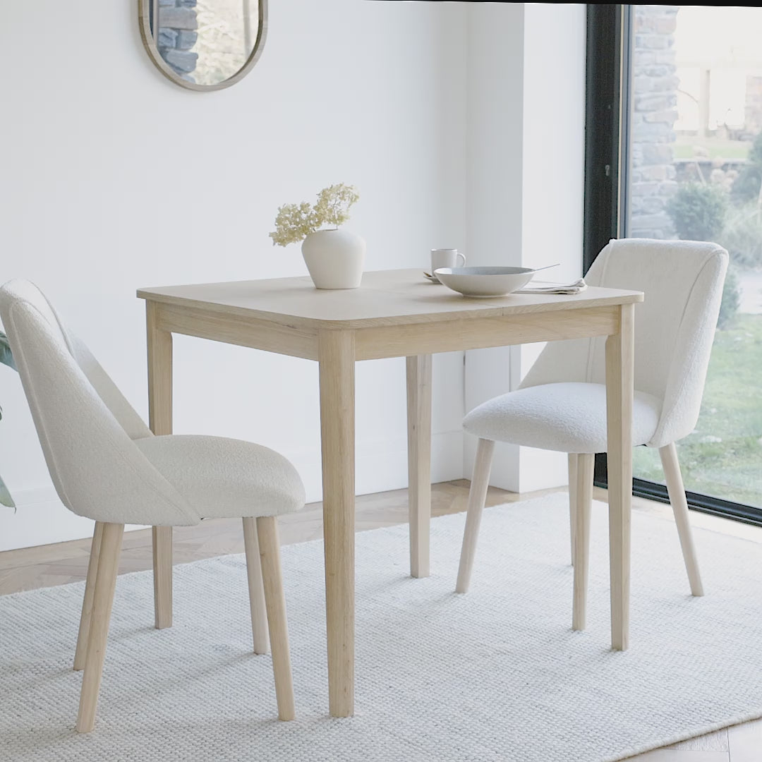Charlie Pale Oak Dining Table - Extendable - Laura James