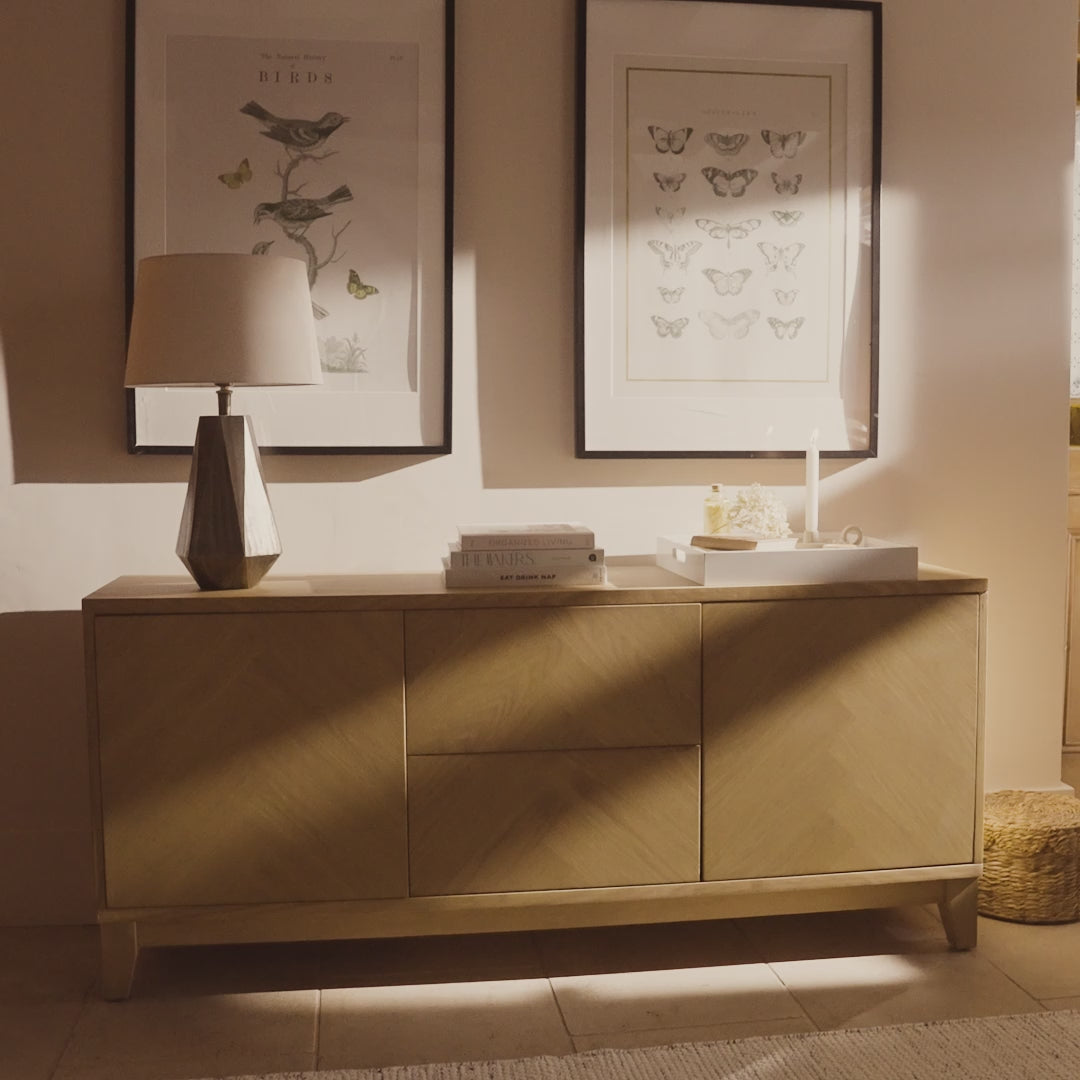 Ella 2 Door 2 Draws Large Sideboard - Pale Oak - Laura James
