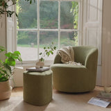 Sawyer 68cm Swivel Armchair & Alder 45cm Footstool - Moss Green - Laura James