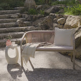 Shiro Wooden Garden Bench - Pink Rope - Laura James