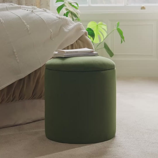 Abigail Storage Pouffe/Footstool - Fern Green - Laura James