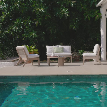 Mali Wooden Garden Sofa Set with Coffee Table & 2 Mali Chairs - Laura James