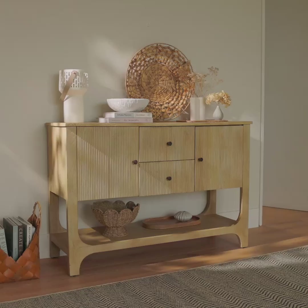 Jade 2 Door 2 Drawer Sideboard - Chalked Mango Wood - Laura James