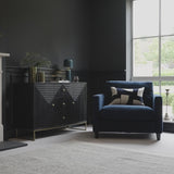 Outlet - Ava Ink Armchair - Black Oak Legs