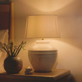 Merton 33cm Ceramic Lamp Base - Rustic White - Laura James