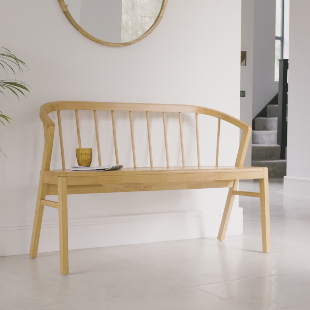 Mabel 3 Seater Bench - Classic Oak - Laura James 
