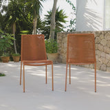 Ryder Burnt Orange Rope Garden Chairs - Set of 2