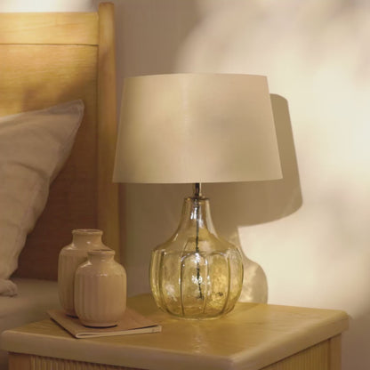 Midford Glass Lamp with Coningsby Taupe Shade - 30cm - Laura James