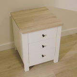 Bampton 3 Drawer Bedside Table - Alabaster White - Laura James 