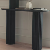 Myla 110cm Console Table - Jet Black with Black Marble - Laura James 