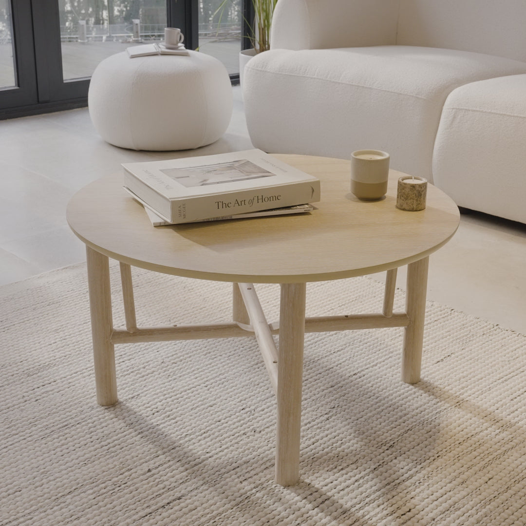 Carter Whitewash Oak Coffee Table - Laura James 
