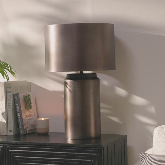 Helmdone 57cm Metal Table Lamp - Black Bronze - Laura James 