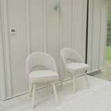 Marilyn Soft Beige Dining Chairs - Set of 2 - Whitewash Oak Legs - Laura James 