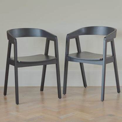 Ella Carver Black Oak Chair - Set of 2 - Laura James