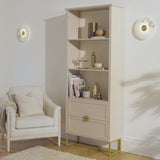 Ines Open Bookcase - Taupe & Gold - Laura James