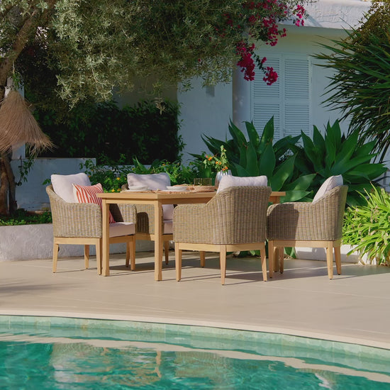 Harlyn 4 Seater Wooden Garden Dining Set with Harlyn Chairs - 160cm - Laura James