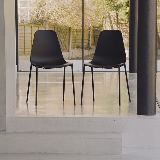 Wren Dining Chairs - Set of 2 - Black - Laura James 