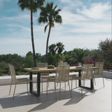 Hali 6 Seater Wooden Garden Dining Set with Ryder Clay Chairs - 175cm - Laura James