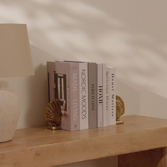 Herne 12cm Metal Shell Bookend - Set of 2 - Gold - Laura James