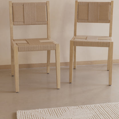 Dinah Acacia Dining Chair - Set of 2 - Natural String - Laura James 