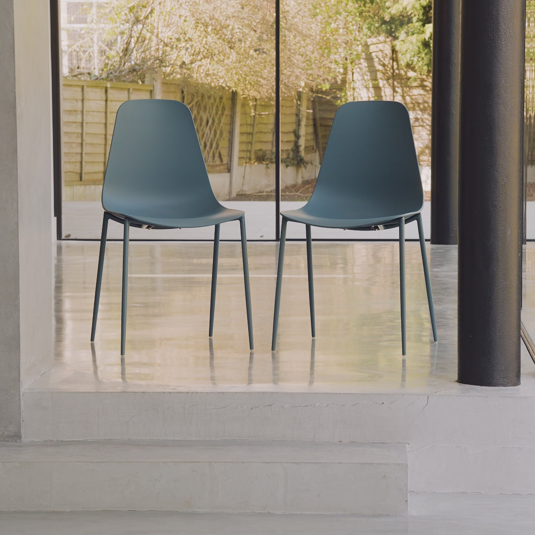 Wren Dining Chairs - Set of 2 - Blue- Laura James 