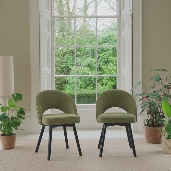 Marilyn Green Dining Chair - Set of 2 - Black Legs - Laura James