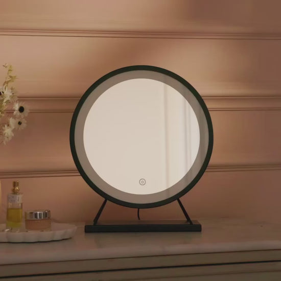 Henton 38x30cm LED Standing Mirror - Black - Laura James