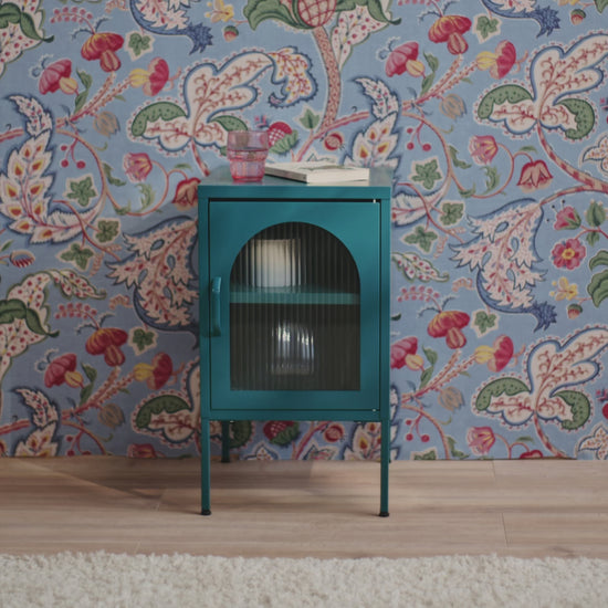 Conan Metal Bedside Table - Lagoon Teal - Laura James
