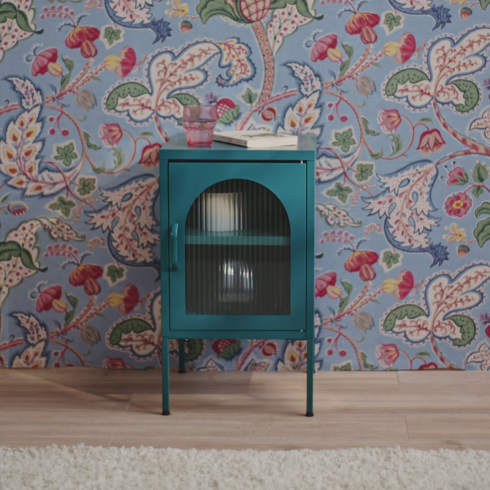 Conan Metal Bedside Table - Lagoon Teal - Laura James