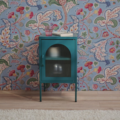 Conan Metal Bedside Table - Lagoon Teal - Laura James
