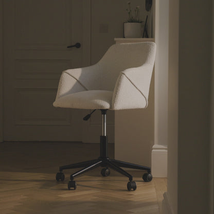 Freya Office Chair - Light Beige Boucle - Laura James 