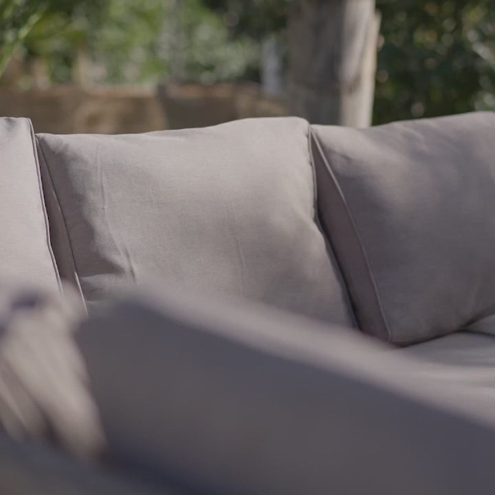 Aston Garden Sofa Set - Natural Brown & Grey Parasol - Laura James