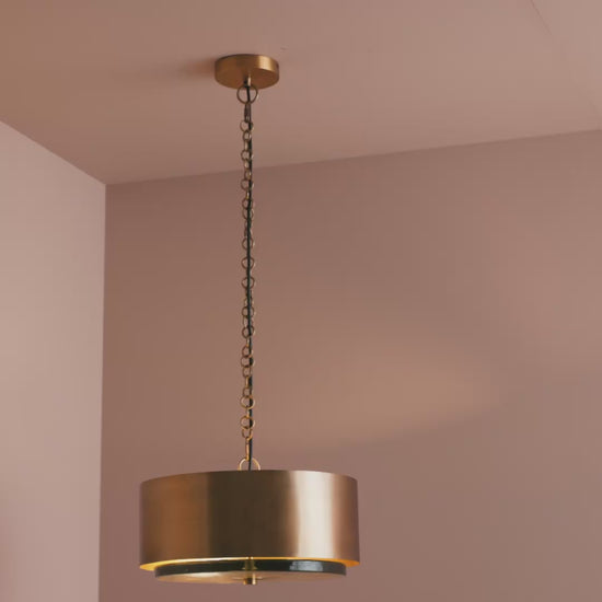 Elterwater 41cm Metal Pendant Light - Heirloom Brass - Laura James 