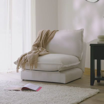 Harlow Single Sofa Bed - Chalk White Boucle - Laura James