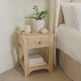 Jade 1 Drawer bedside Table - Chalked Mango Wood - Laura James