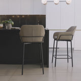 Reagan Almond Brown Bar Stool - Metal Legs - Laura James 